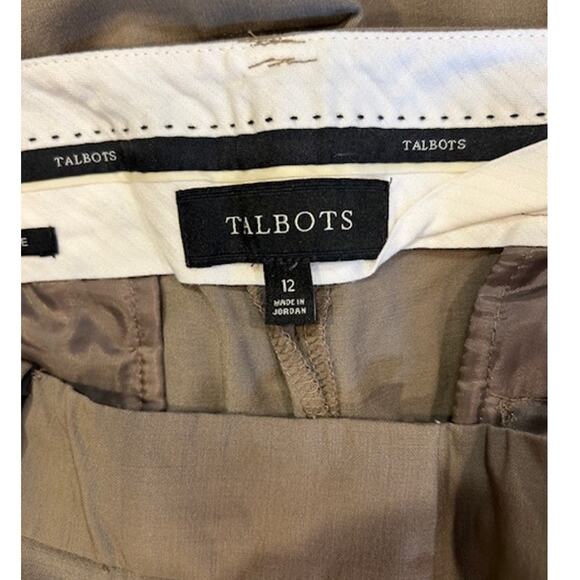 TALBOTS Brown Wool Blend Wide Straight Leg Pants Trousers Corpcore Size 12 - Picture 3 of 10